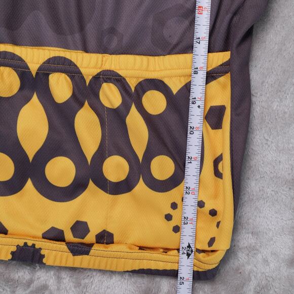 Primal Los Muertos Red Yellow Gray Cycling Jersey Full Zip Shirt Mens Size M - Picture 10 of 11